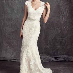 Ella Rosa Ivory Lace Wedding Gown Dress Bridal 8